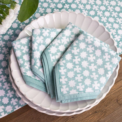 India Hicks Home Cuban Cross Blue Napkin Set