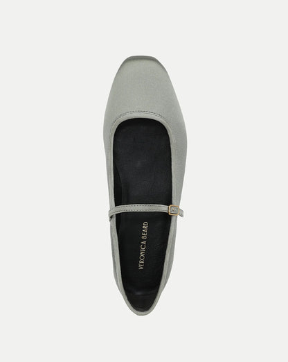 Ellie Satin Flat in Stone Army