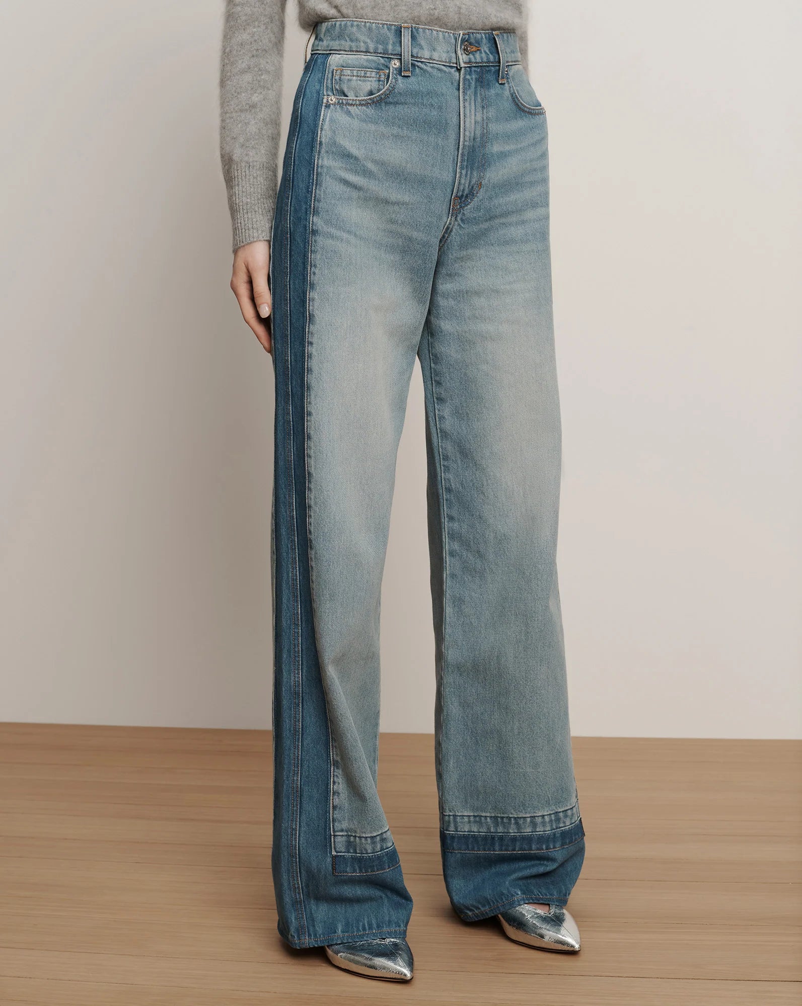 Taylor Wide-Leg Jean in Cloudy Colorblock