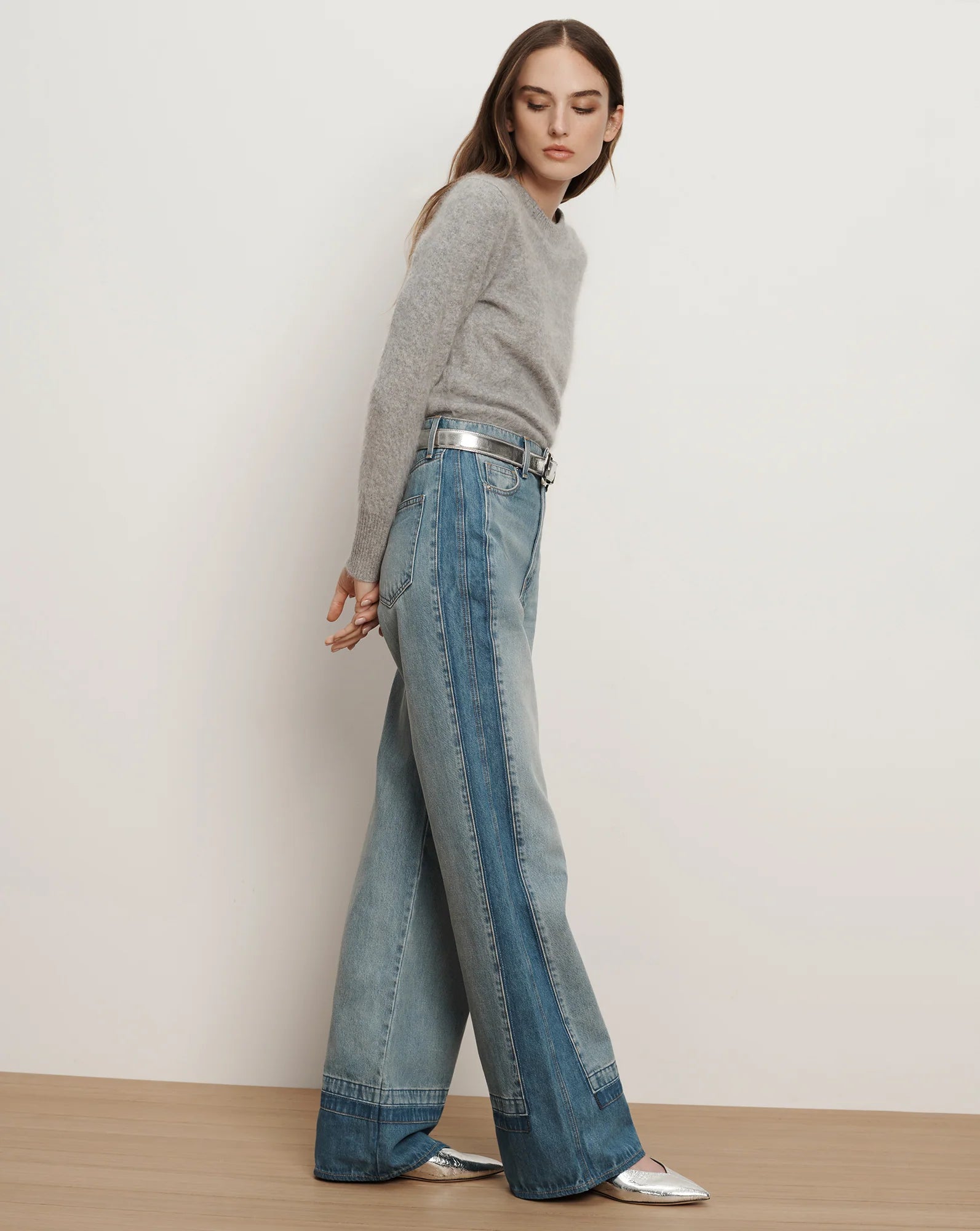Taylor Wide-Leg Jean in Cloudy Colorblock