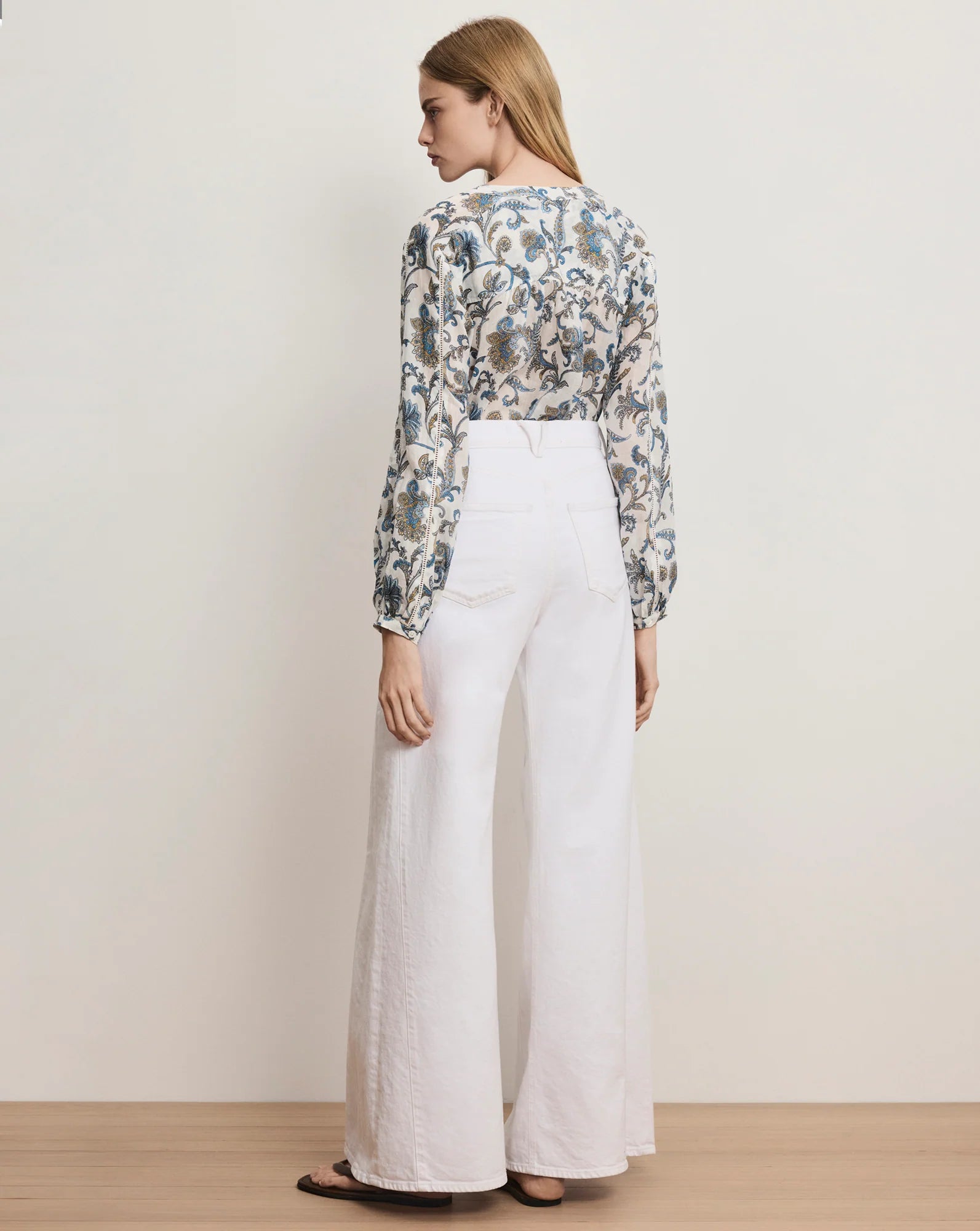 Vicki Extra-Wide-Leg Jean in White