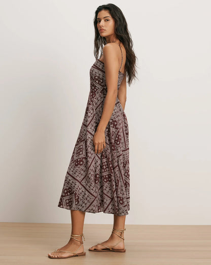 Kitt Bandana Dress in Raisin/Dove