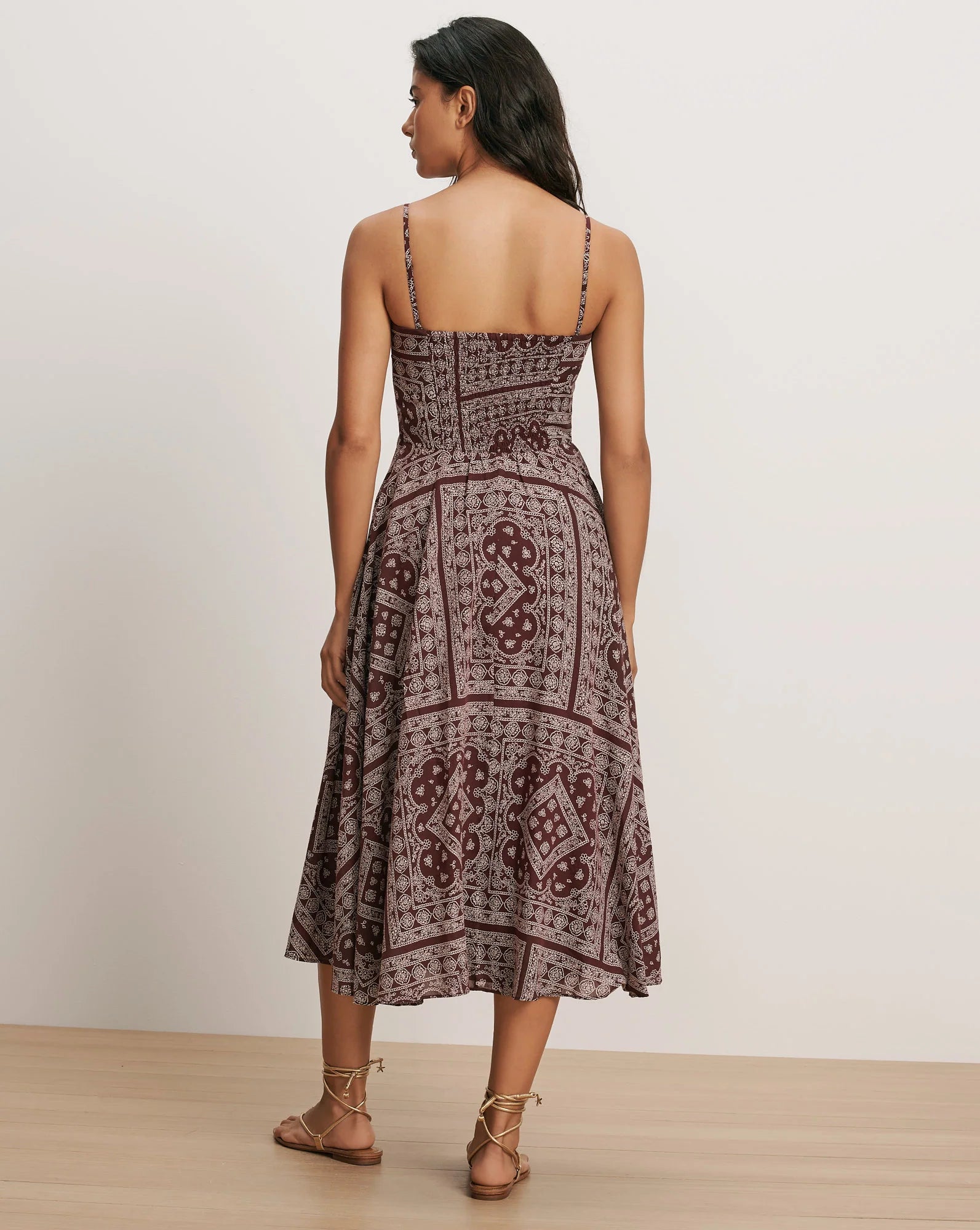 Kitt Bandana Dress in Raisin/Dove