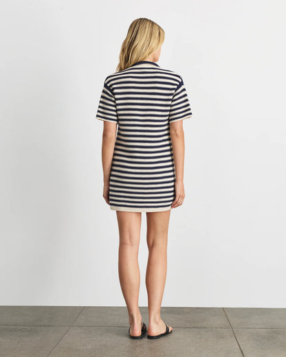Joni Dress in Maritime Blue and Cream