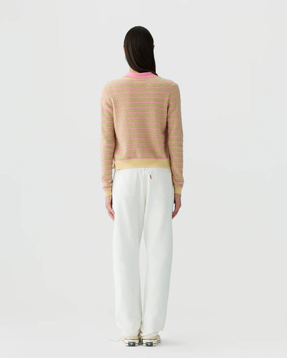 Stripe Jane Cardigan in Butter Combo