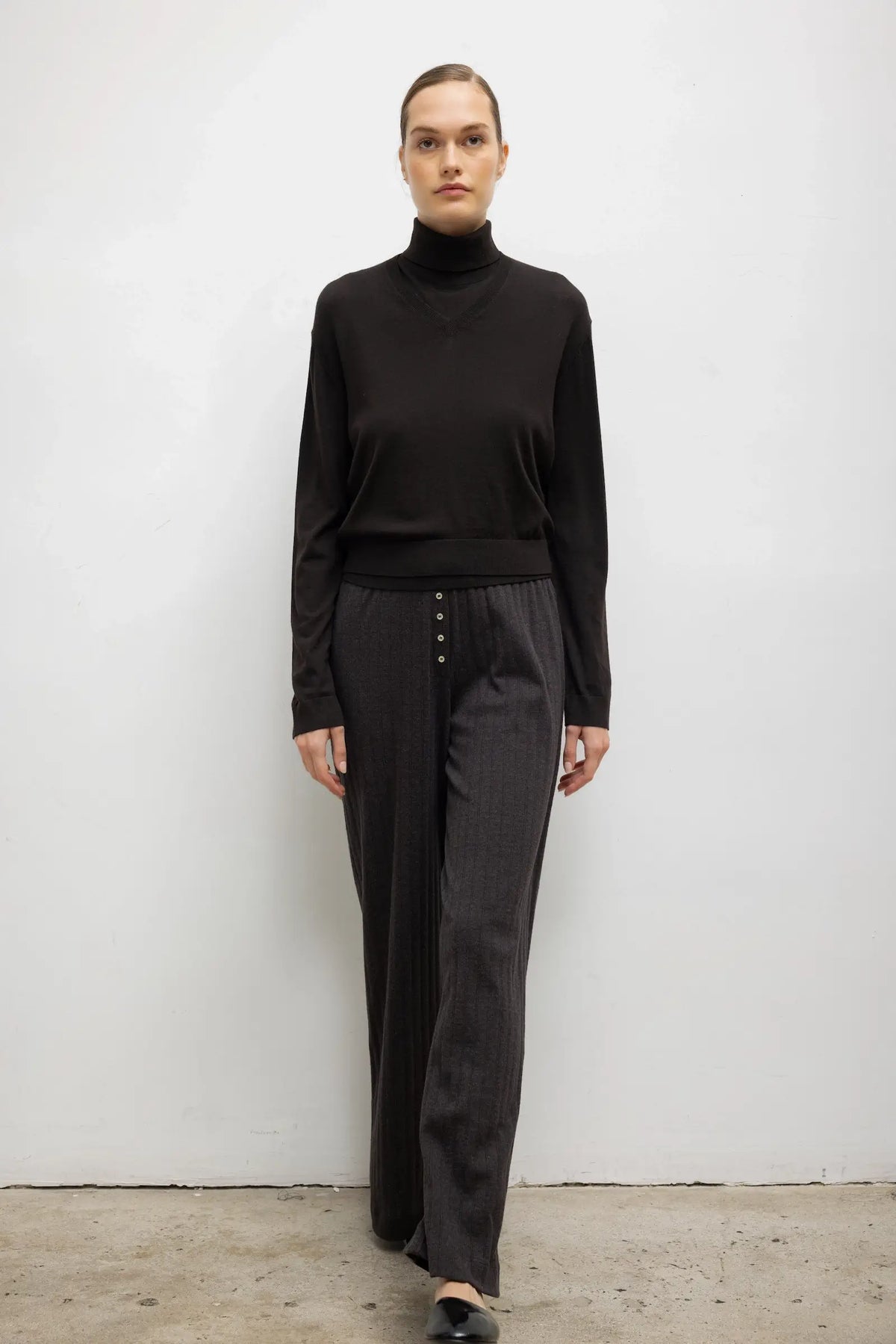 Pointelle Boxer Pant in Hickory Melange