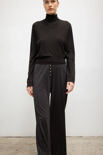 Pointelle Boxer Pant in Hickory Melange