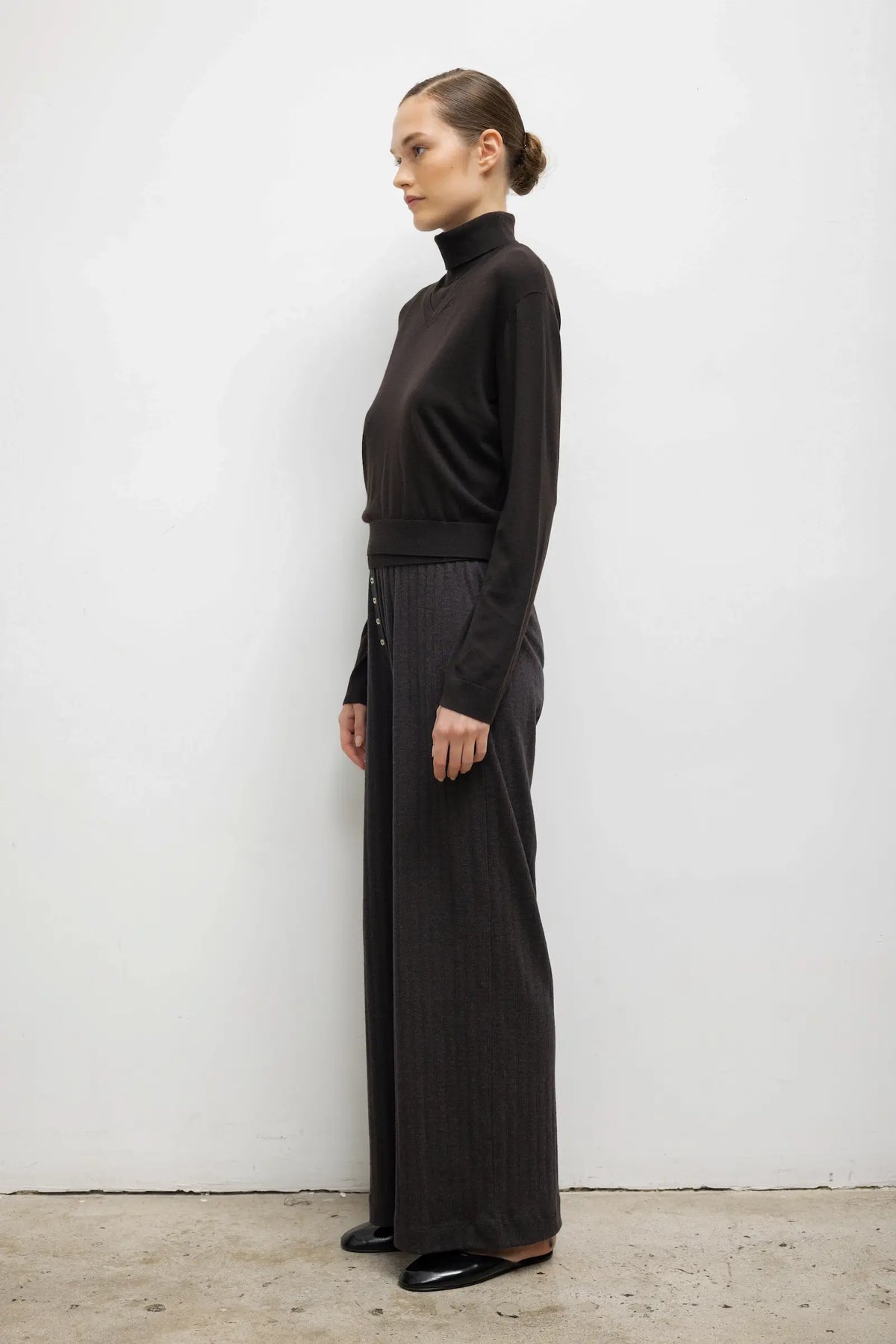 Pointelle Boxer Pant in Hickory Melange