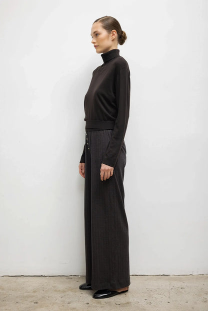 Pointelle Boxer Pant in Hickory Melange