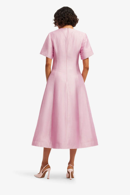 Caroline Midi Dress in Pastel Pink Bouquet
