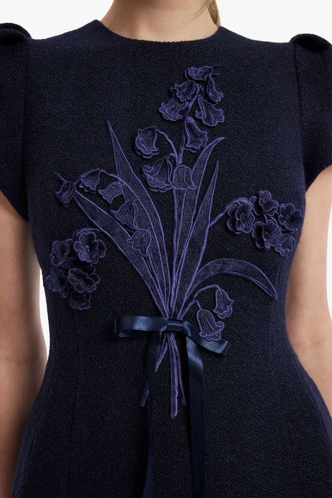 Carina Appliqué Tweed Mini Dress