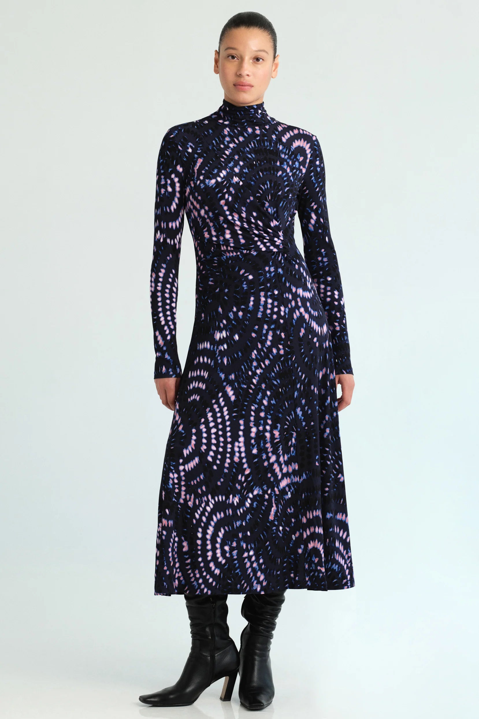 Hera Dress in Veneta Arc Navy