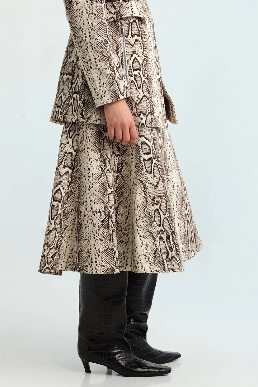 Aisha Skirt in Classic Snake Grey