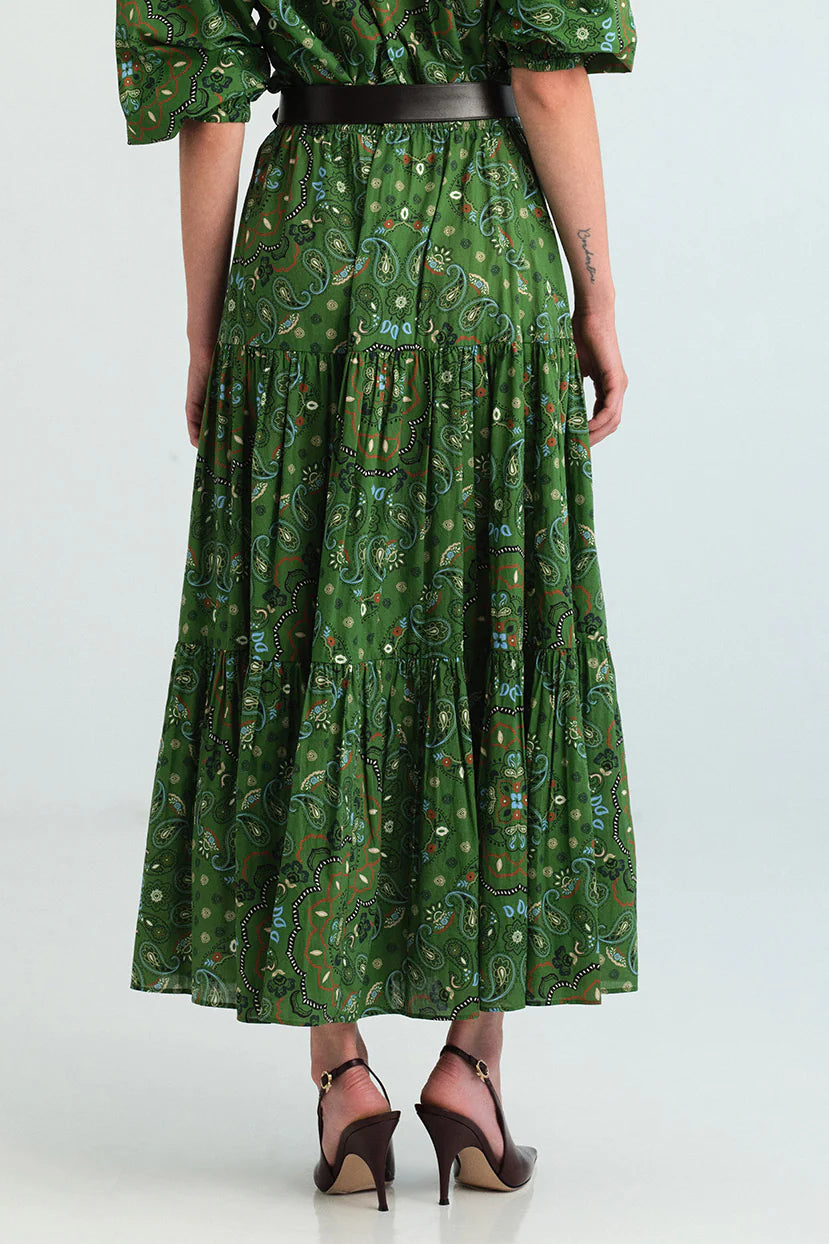 Melanie Skirt in Bandana Green