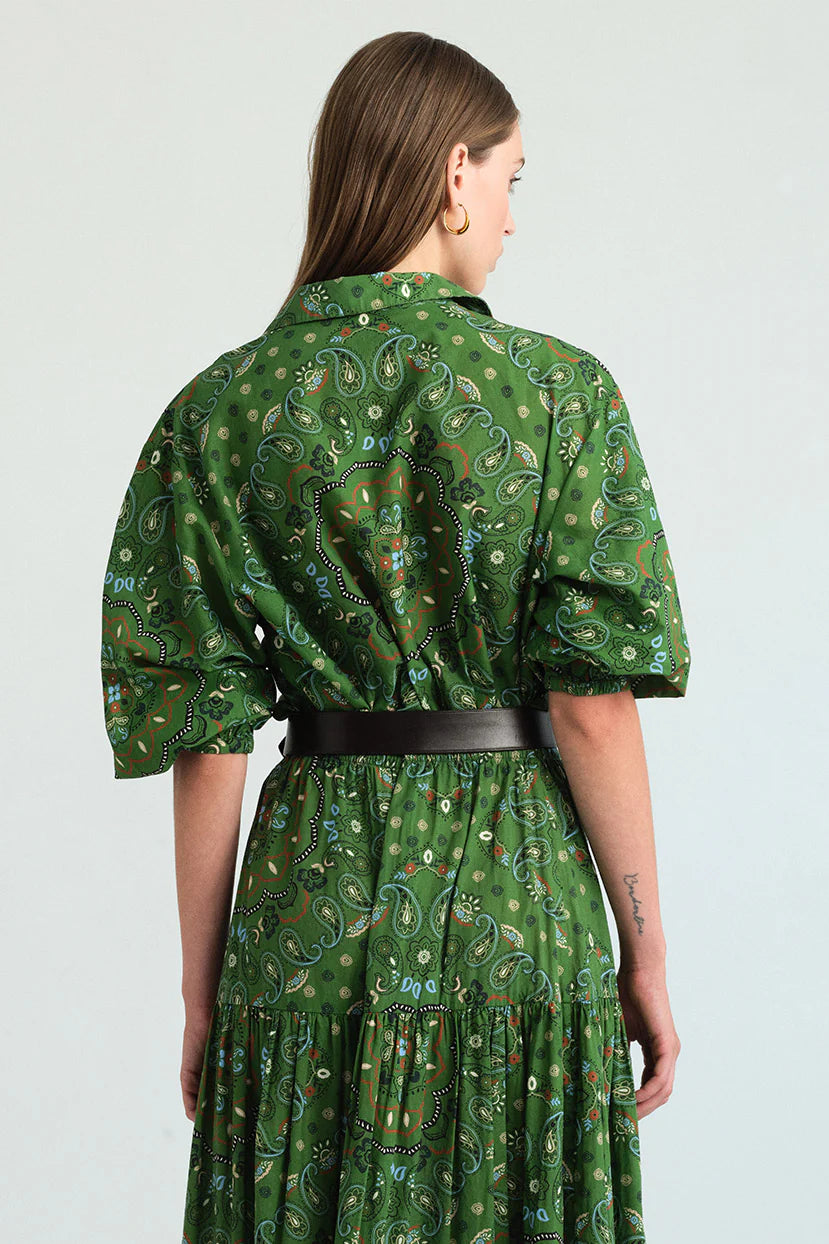 Rumson Top in Bandana Green