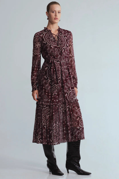 Verity Dress in Bandana Plum