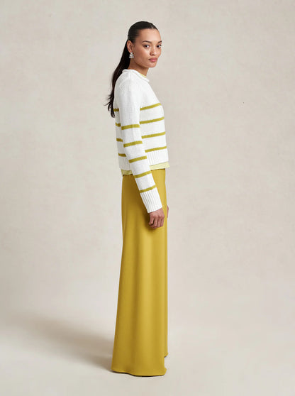 Mini Marina Sweater in Cream/Keylime
