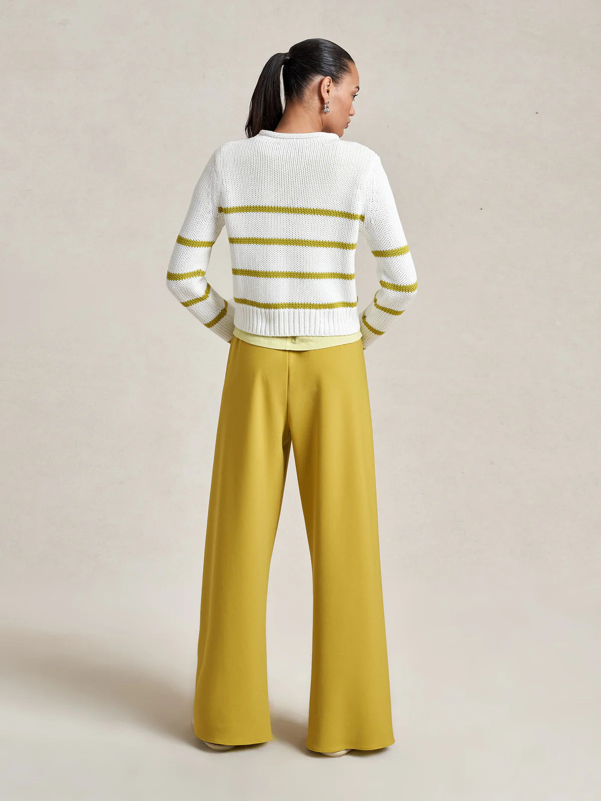 Mini Marina Sweater in Cream/Keylime