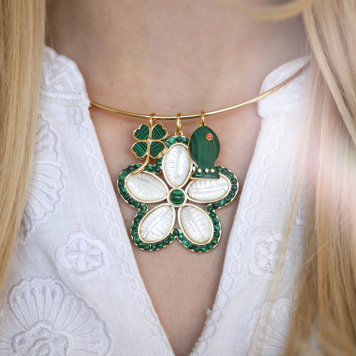 Madaket Fish Charm in Malachite
