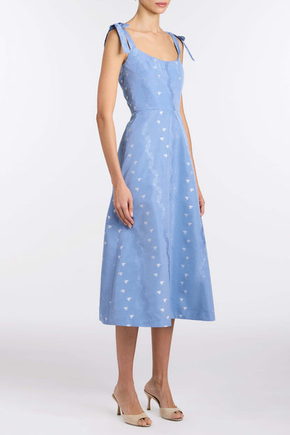 Rosalina Wedgwood Floral Taffeta Dress