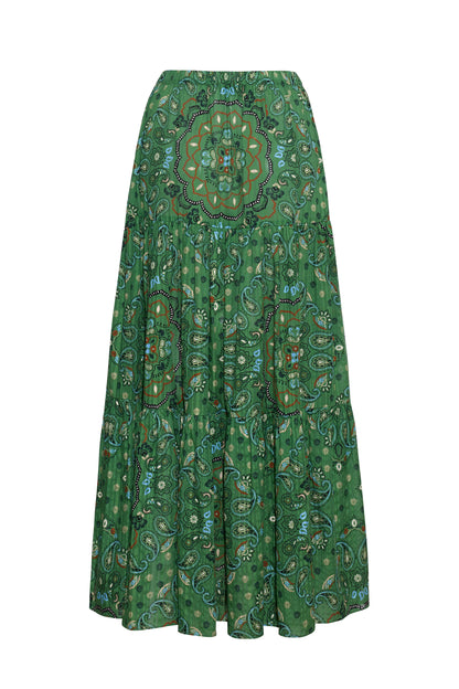 Melanie Skirt in Bandana Green