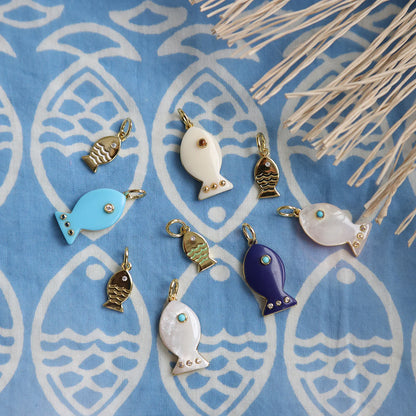 Mini Fish Charm in Ivory