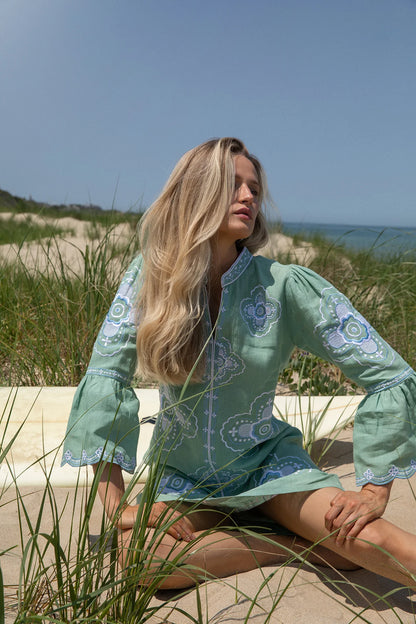 Willow Mini Dress in Sage