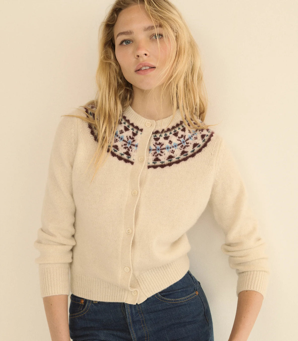 Olympe Cashmere Cardigan in Cottage