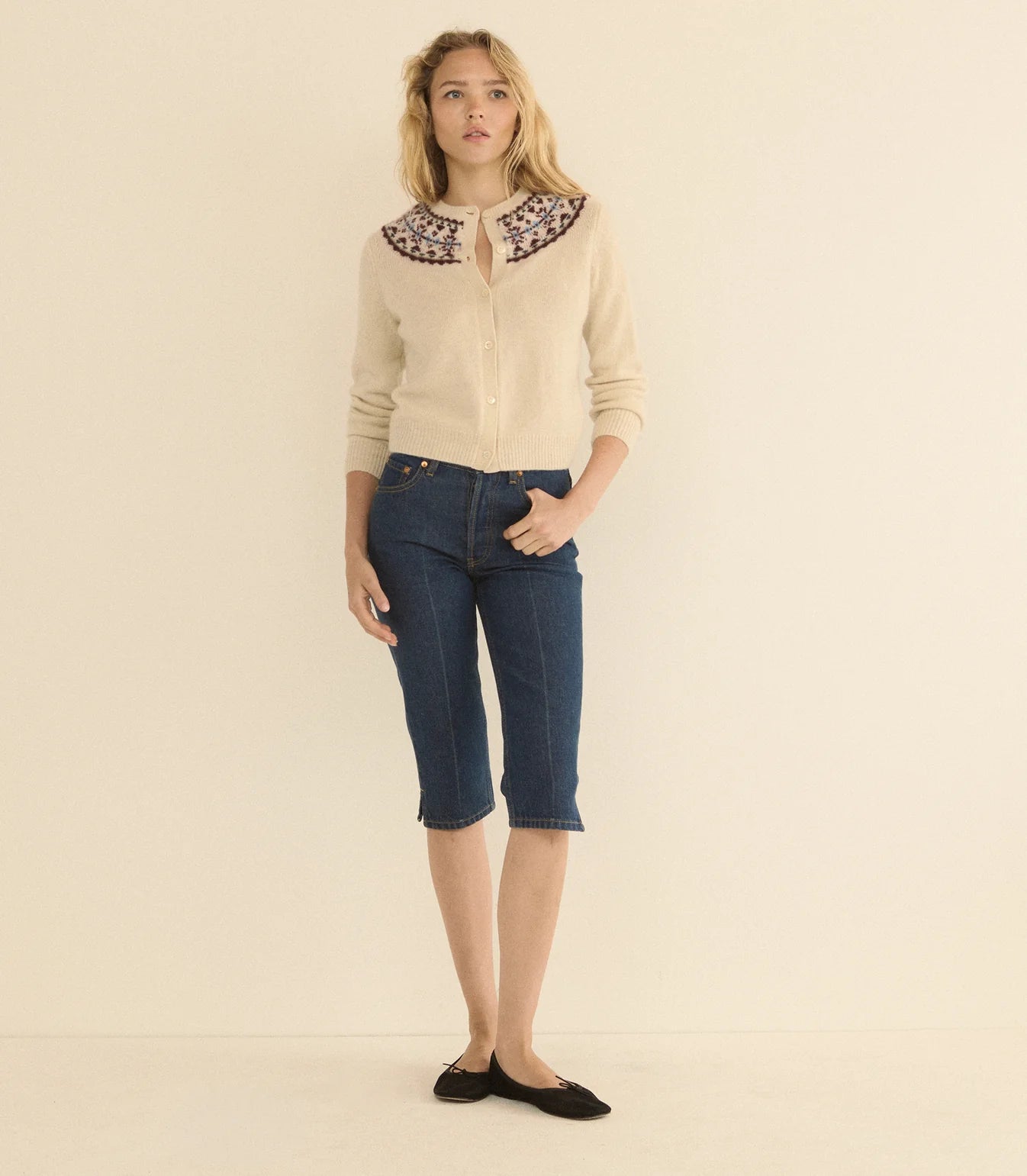 Olympe Cashmere Cardigan in Cottage