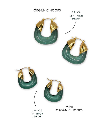 Mini Organic Hoops in Seafoam