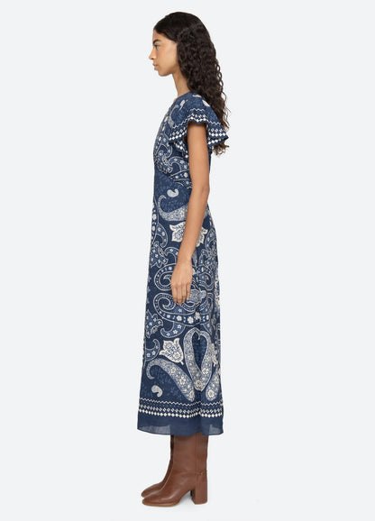 Emelina Dress in Navy