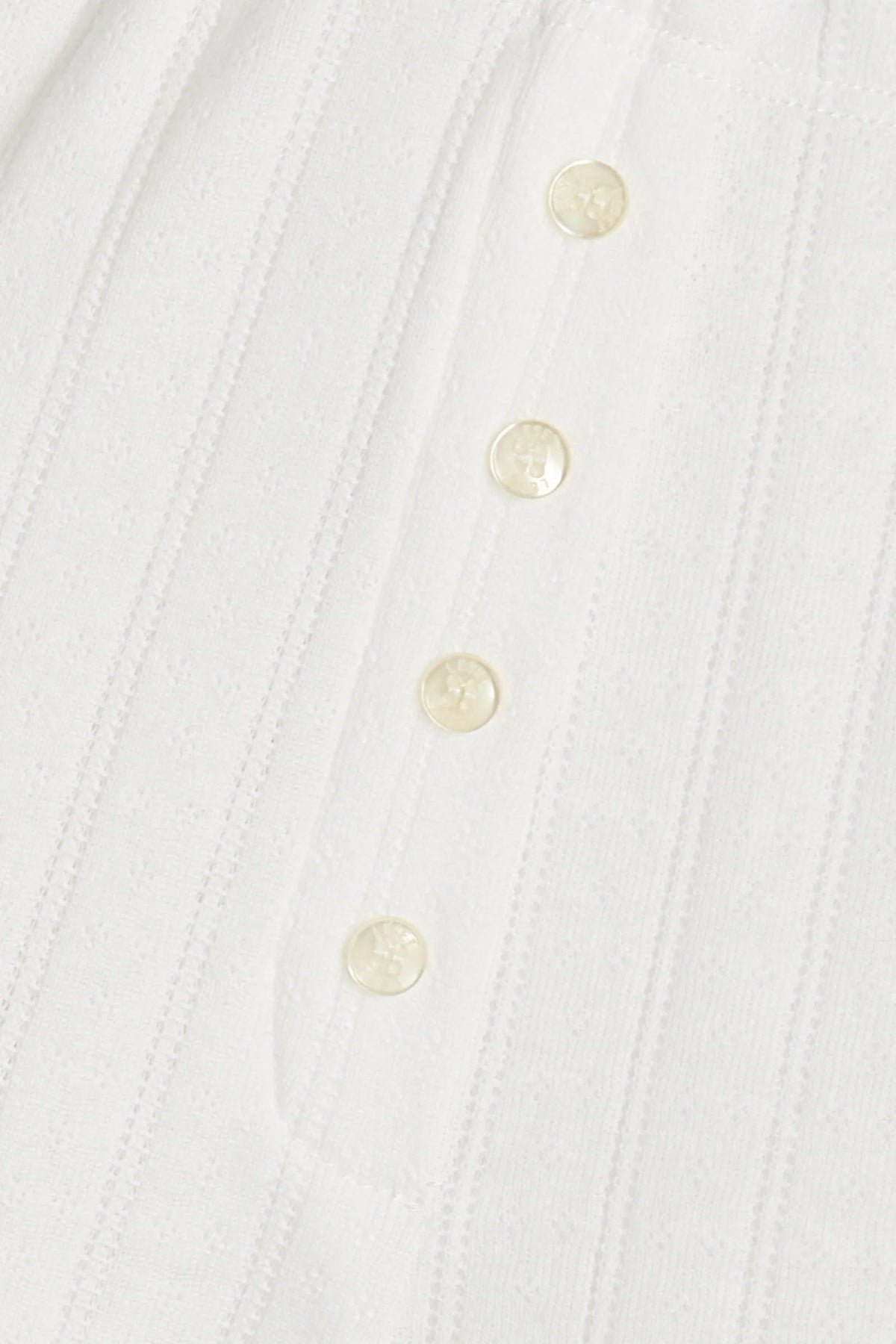 Pointelle Crop Cardigan in White by LESET
