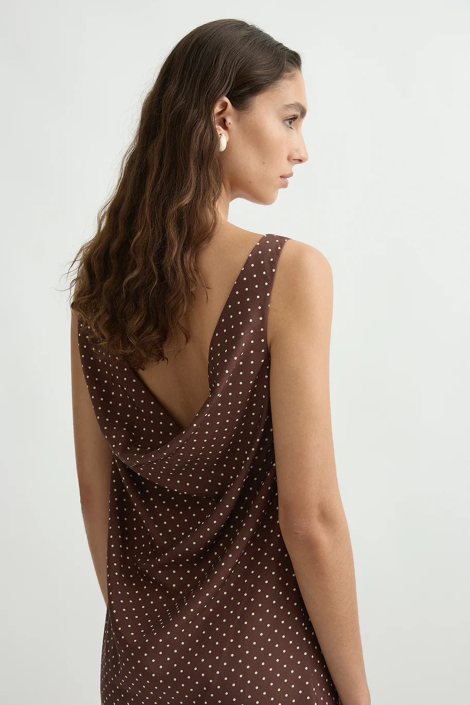 Evie Dress in Chocolate Vanilla Polka Dot