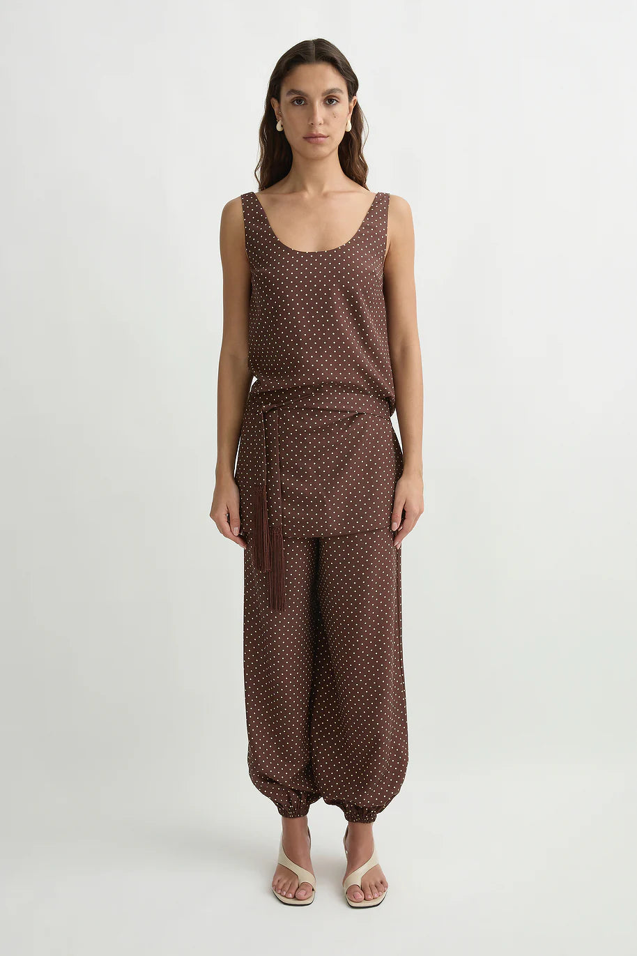 Evie Dress in Chocolate Vanilla Polka Dot
