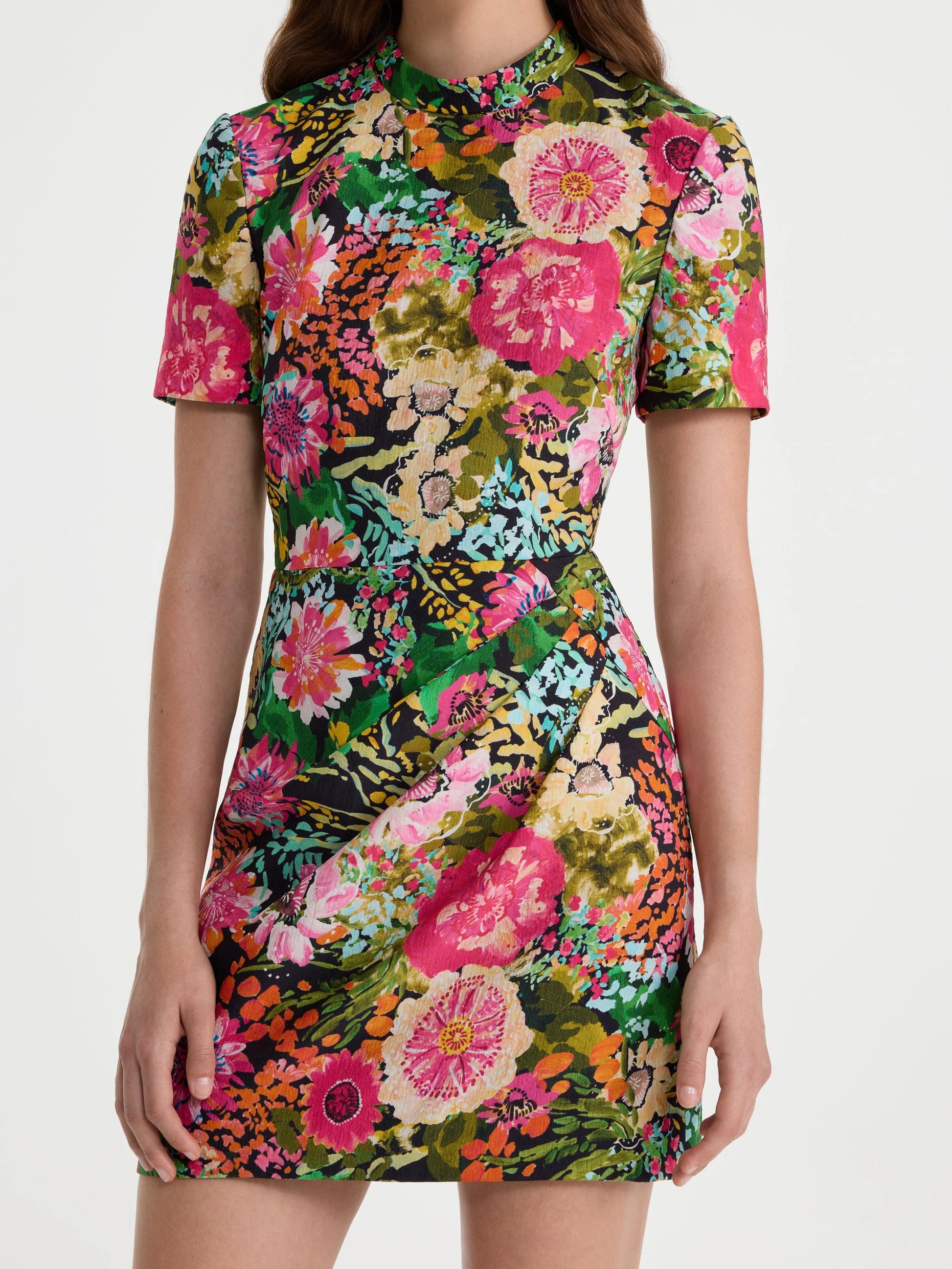 Draped Min Dress in Aster Fuchsia