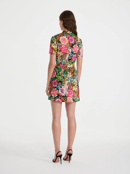 Draped Min Dress in Aster Fuchsia