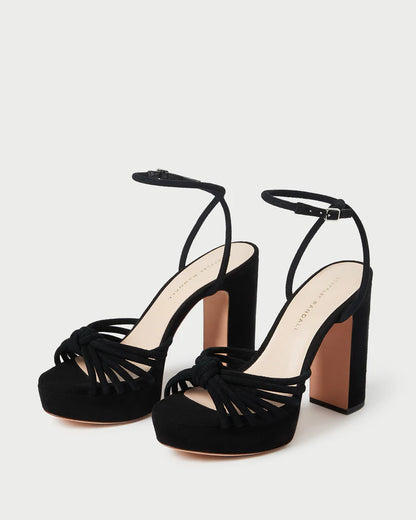 Rivka Black Suede Platform Sandal