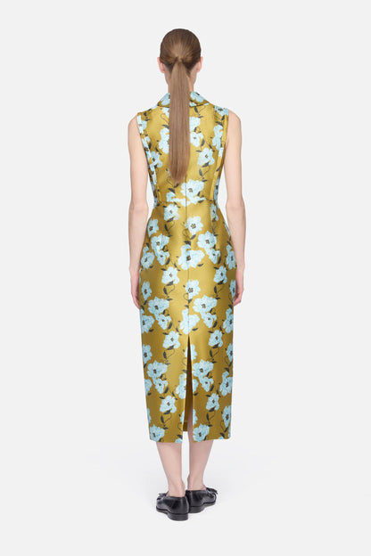 Rain Dress in Mustard & Blue Breezy Poppy Mikao