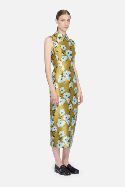 Rain Dress in Mustard & Blue Breezy Poppy Mikao
