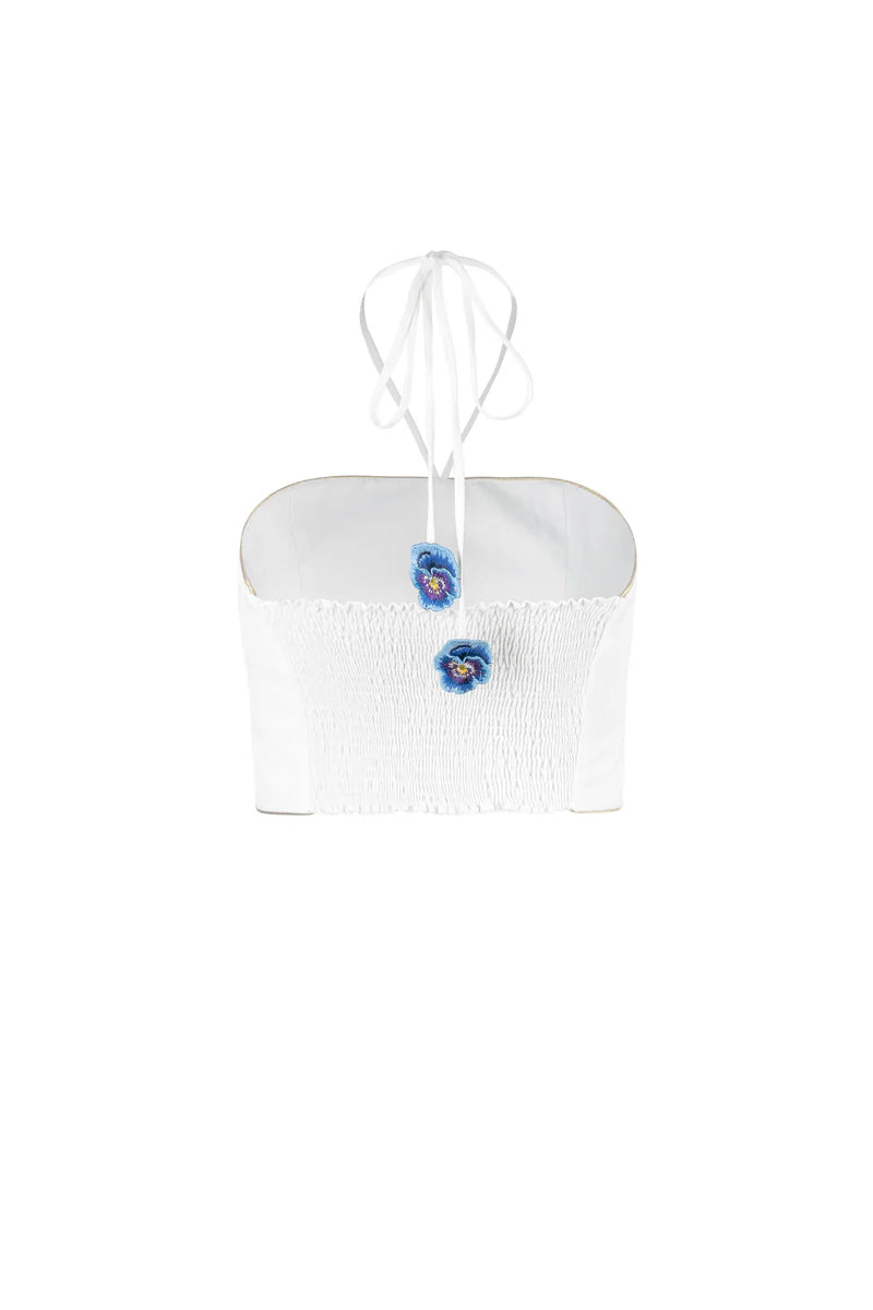 Pansy Bustier in Off White/Navy