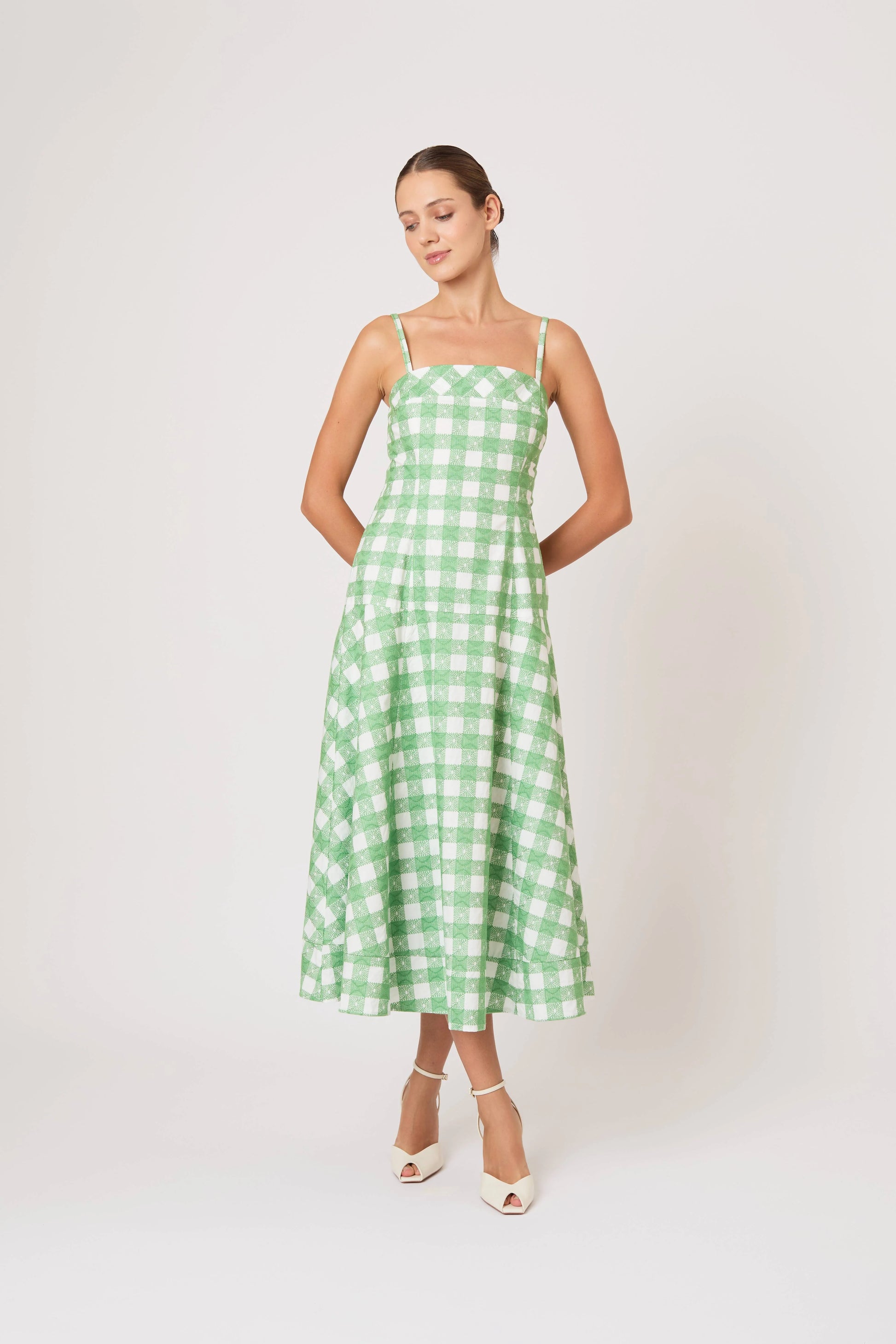 Drop Me a Note Dress in Picnic Gingham