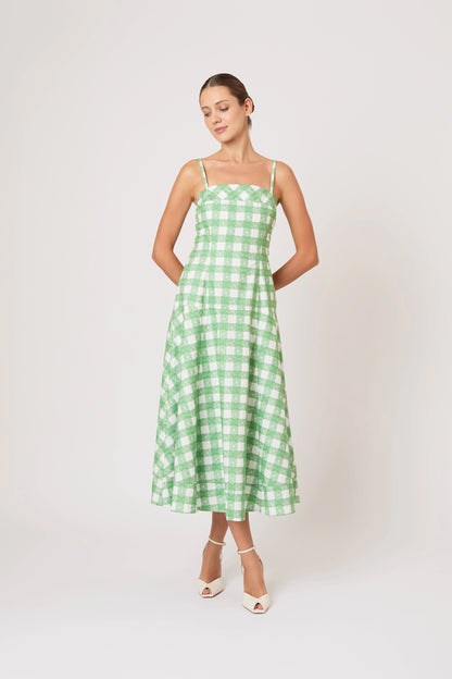 Drop Me a Note Dress in Picnic Gingham