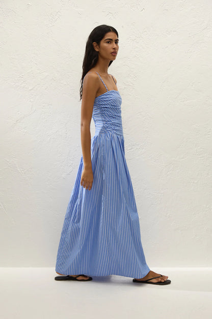 Portlligat Maxi Dress Joao Stripe Azulejo Blue