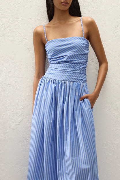 Portlligat Maxi Dress Joao Stripe Azulejo Blue