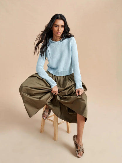 Solid Mini Marina Sweater in Light Blue