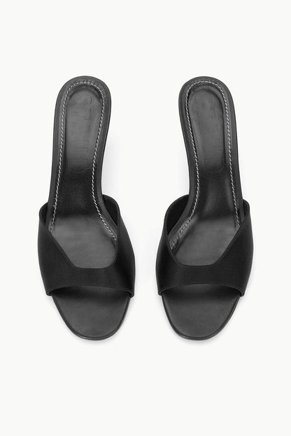 Brigitte Mule in Black Satin