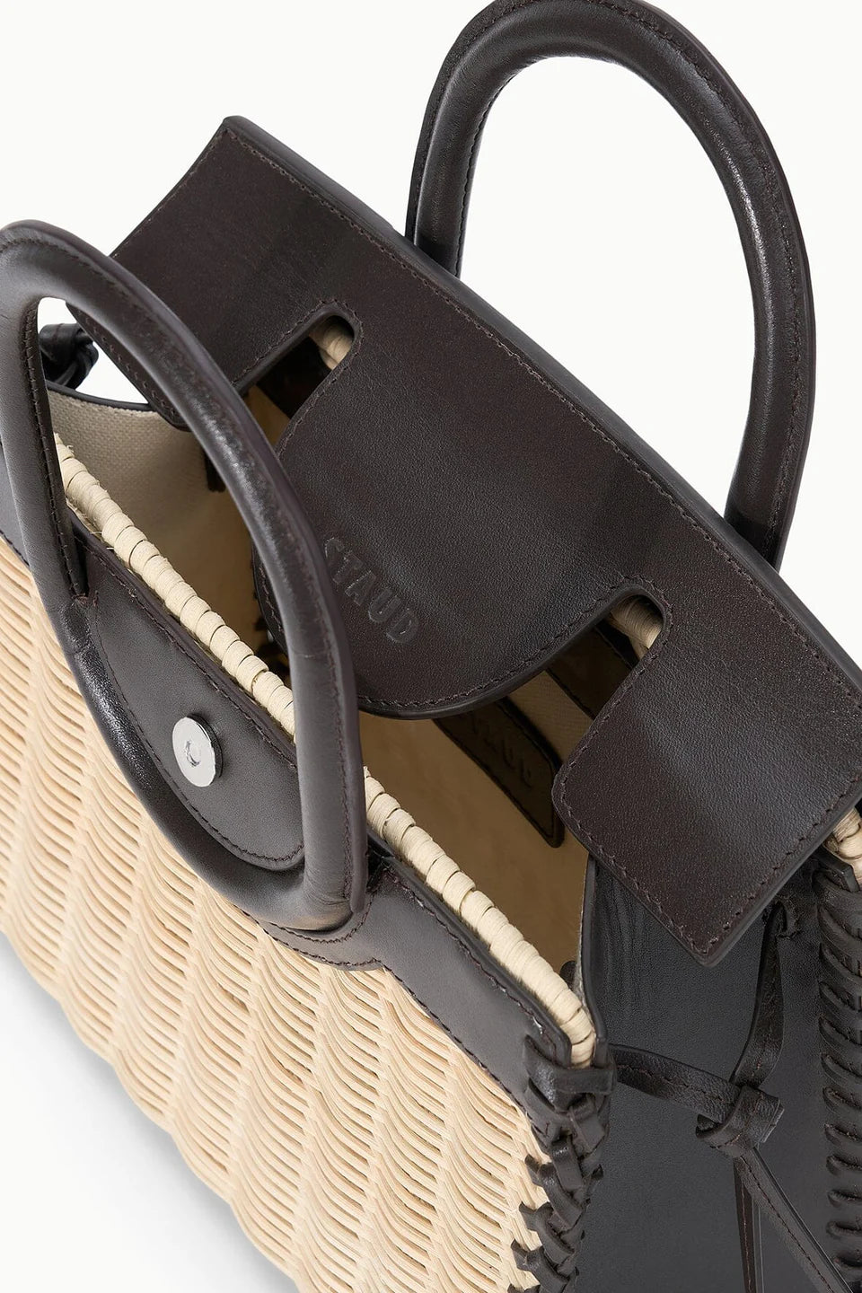 Maude Mini Wicker Carryall in Espresso