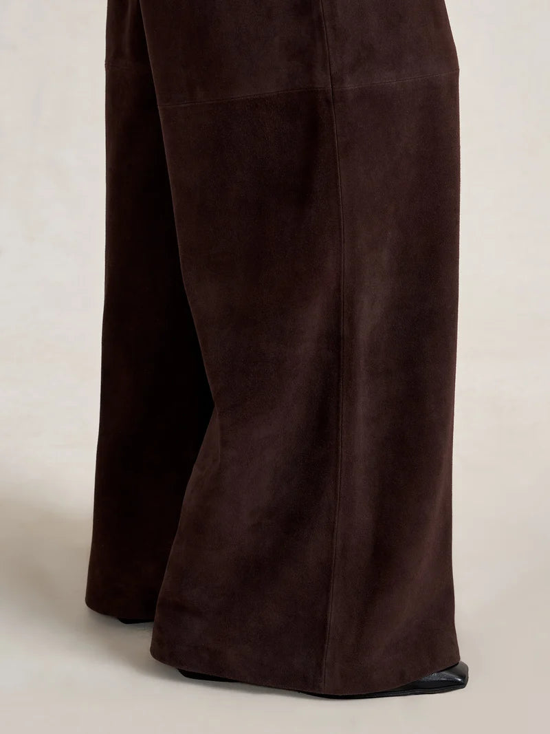 Suede Colby Pant in Chocolate