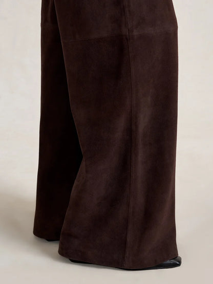 Suede Colby Pant in Chocolate