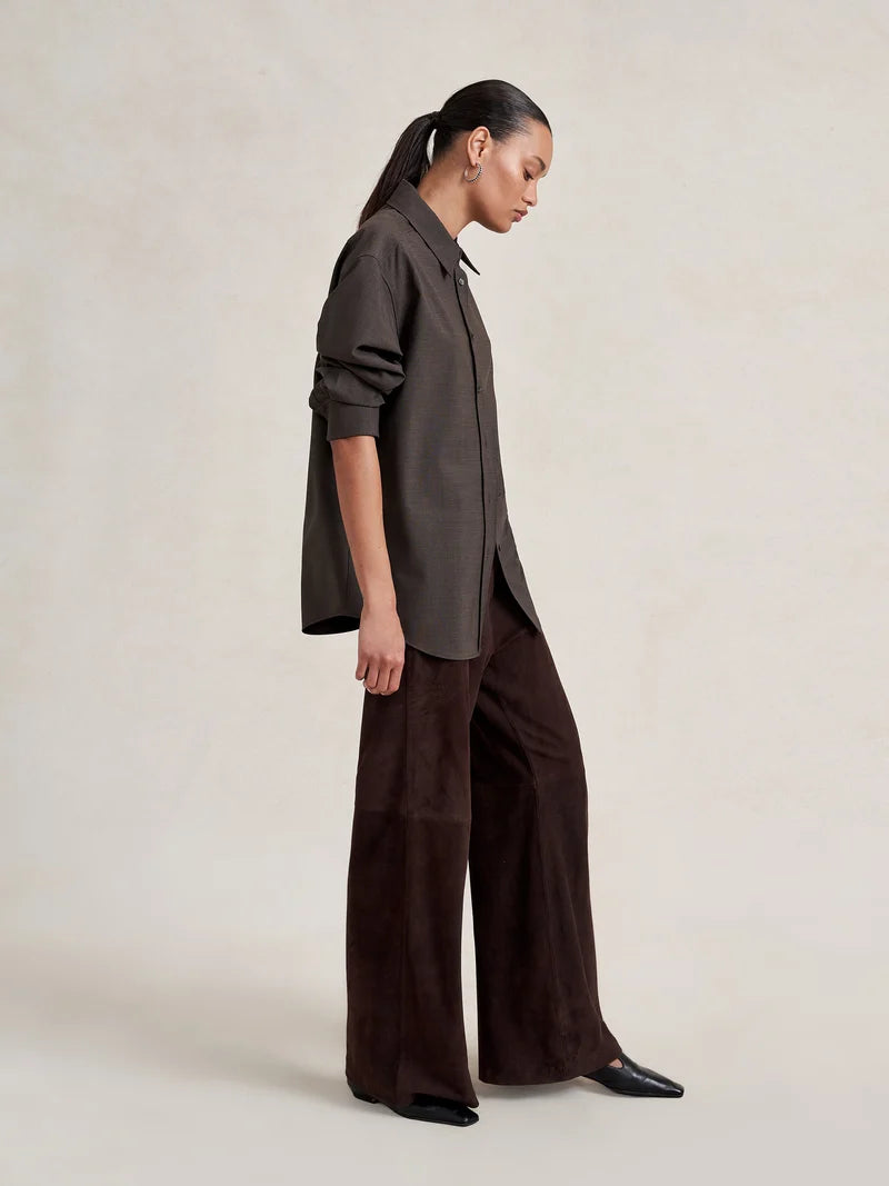 Suede Colby Pant in Chocolate
